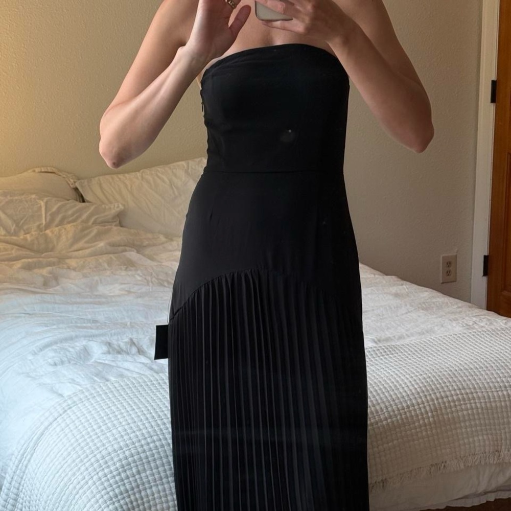 Lulus black maxi wedding guest dress